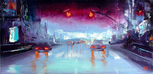 The Evening Road di Bozhena Fuchs, Pittura in vendita su Singulart