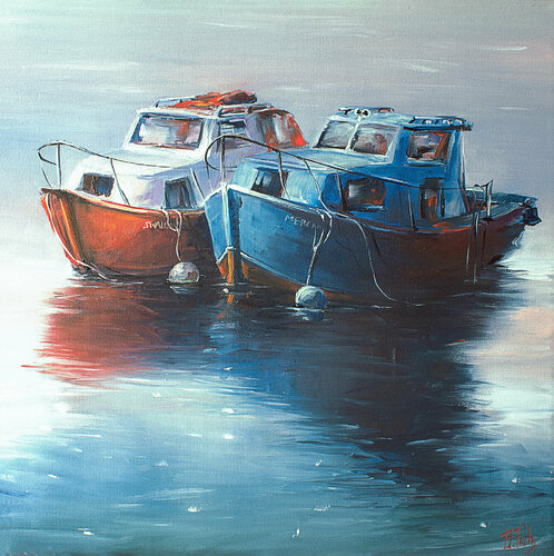 Boat art Painting van Bozhena Fuchs, Schilderij te koop op Singulart