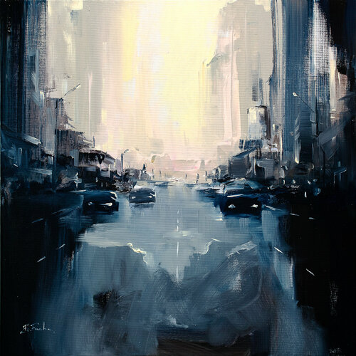When the sun goes down par Bozhena Fuchs, Peinture en vente sur Singulart