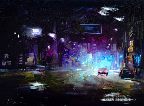 To the neon light di Bozhena Fuchs, Pittura in vendita su Singulart