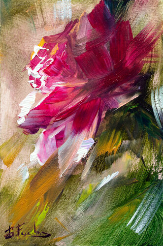 Pink Rose by Bozhena Fuchs, Painting for Sale on Singulart
