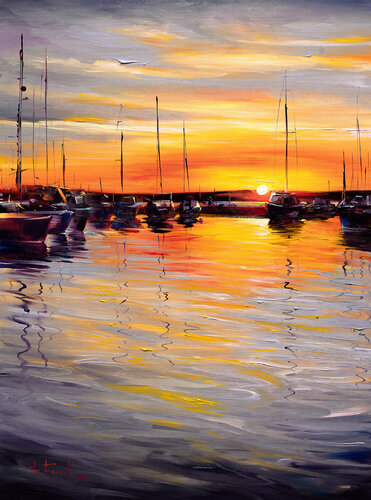 Autumn Sunset van Bozhena Fuchs, Schilderij te koop op Singulart