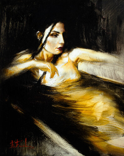 In Thought van Bozhena Fuchs, Schilderij te koop op Singulart