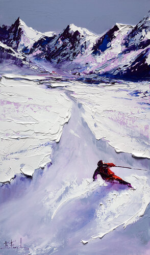 Fast Skier di Bozhena Fuchs, Pittura in vendita su Singulart