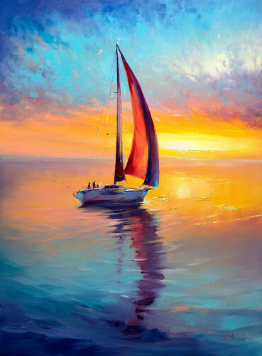 Meeting the Sun van Bozhena Fuchs, Schilderij te koop op Singulart