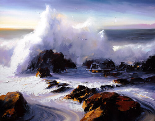 Serenade of Sunlit Waves by Bozhena Fuchs, 회화 for Sale on Singulart