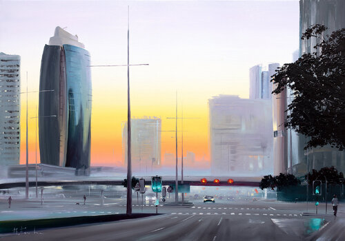Silent Dawn on Dubai Streets Bozhena Fuchs