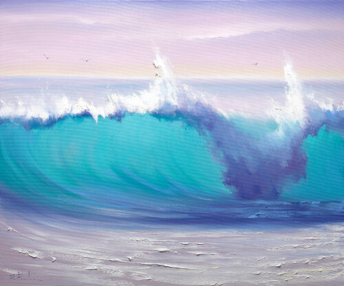 Turquoise Ocean Overture by Bozhena Fuchs, 회화 for Sale on Singulart