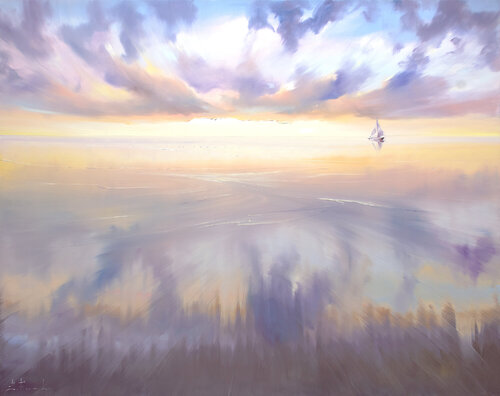 WHERE THE SKY BEGINS van Bozhena Fuchs, Schilderij te koop op Singulart