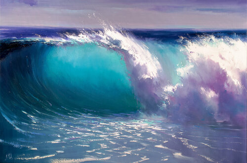 Ocean Wave painting di Bozhena Fuchs, Pittura in vendita su Singulart