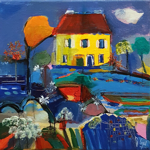 La maison de Port-Joinville van Muriel Cayet, Schilderij te koop op Singulart