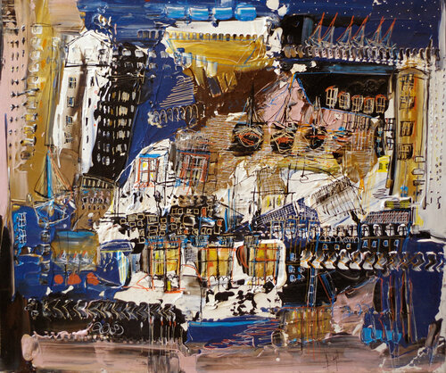 Mansardes, pignons, frontons di Muriel Cayet, Pittura in vendita su Singulart