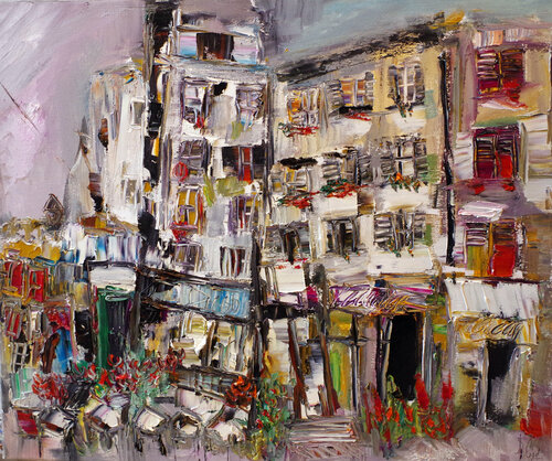 La table du centre di Muriel Cayet, Pittura in vendita su Singulart