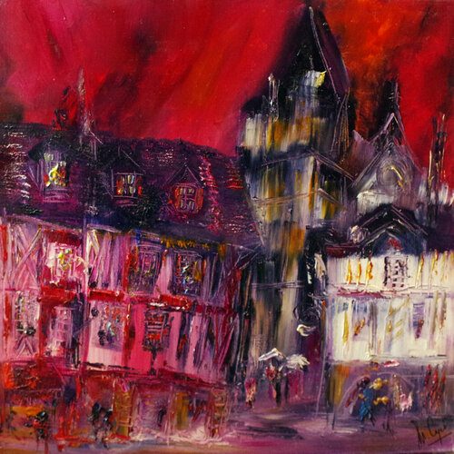 La danse des parapluies von Muriel Cayet, Malerei kaufen auf Singulart