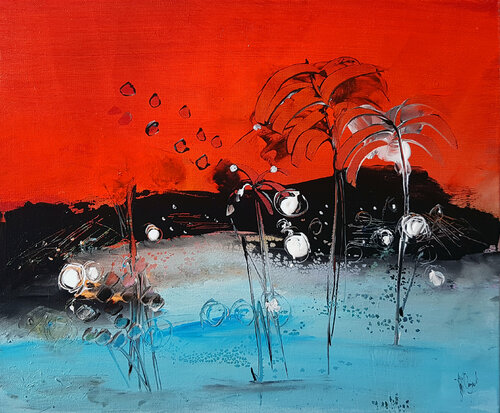 Trois couleurs d'espace von Muriel Cayet, Malerei kaufen auf Singulart