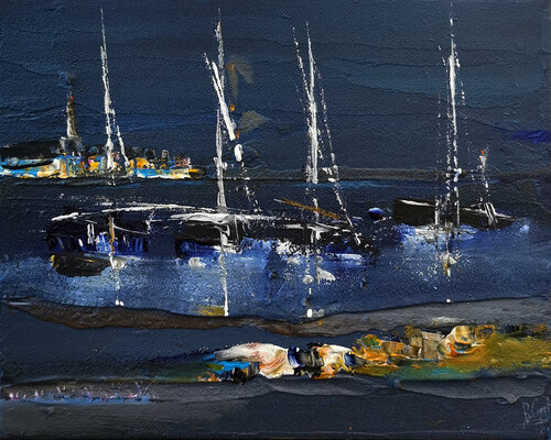 Une nuit sans étoiles van Muriel Cayet, Schilderij te koop op Singulart