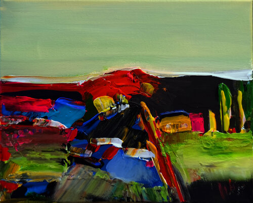 Paysage composé au rayon vert von Muriel Cayet, Malerei kaufen auf Singulart