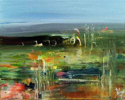 Paysage composé au marais von Muriel Cayet, Malerei kaufen auf Singulart