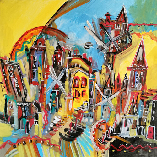 De Burano à Imola par Muriel Cayet, Peinture en vente sur Singulart