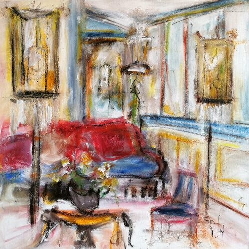 Le divan aux lampions de Muriel Cayet, Pintura a la venta en Singulart