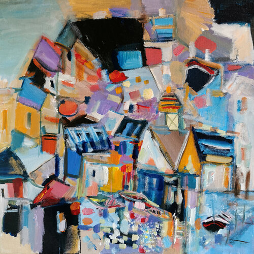 Un monde singulier di Muriel Cayet, Pittura in vendita su Singulart