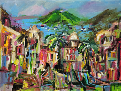 Amalfi verde van Muriel Cayet, Schilderij te koop op Singulart