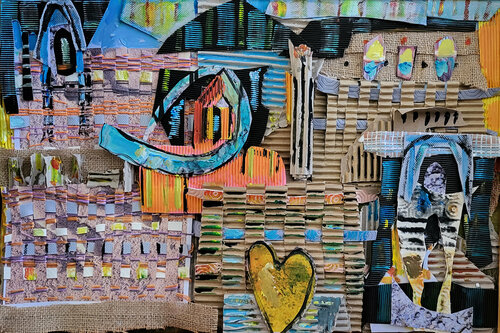 Architectonique de tissages van Muriel Cayet, Schilderij te koop op Singulart