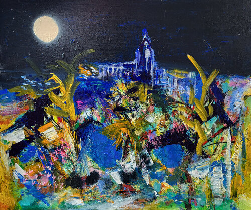 Marche la nuit di Muriel Cayet, Pittura in vendita su Singulart