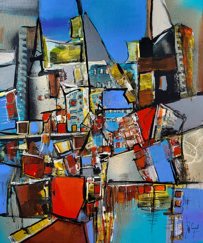 Surgissement d 'horizons van Muriel Cayet, Schilderij te koop op Singulart