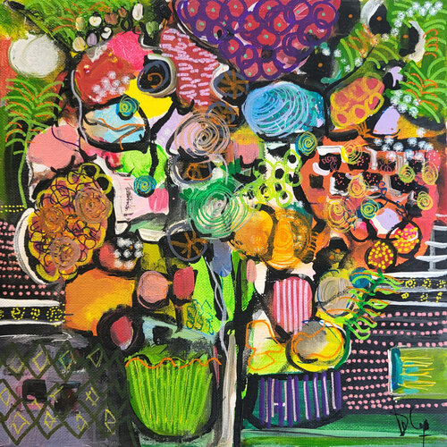 Fleurs qui pensent van Muriel Cayet, Schilderij te koop op Singulart