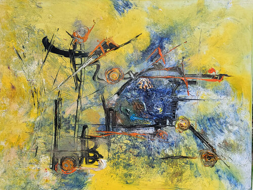 Battage à l'ancienne von Muriel Cayet, Malerei kaufen auf Singulart