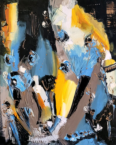 Jazz'n flowers de Muriel Cayet, Pintura a la venta en Singulart