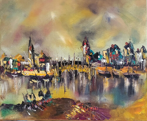 L'heure de la marée van Muriel Cayet, Schilderij te koop op Singulart