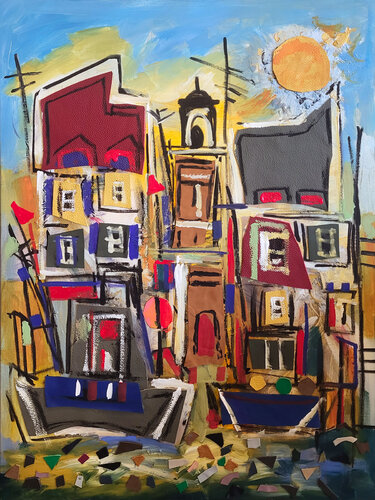 Veillance au soleil van Muriel Cayet, Schilderij te koop op Singulart
