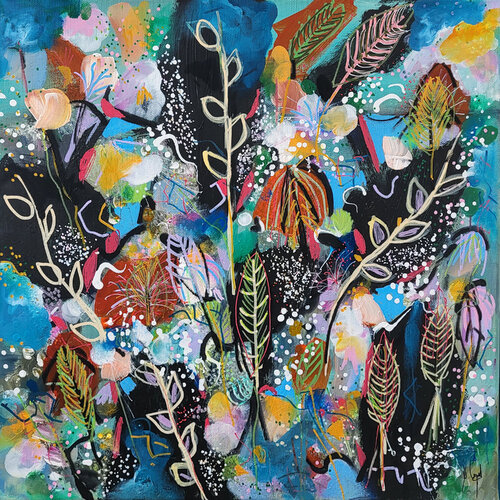 Le massif des miscanthus van Muriel Cayet, Schilderij te koop op Singulart