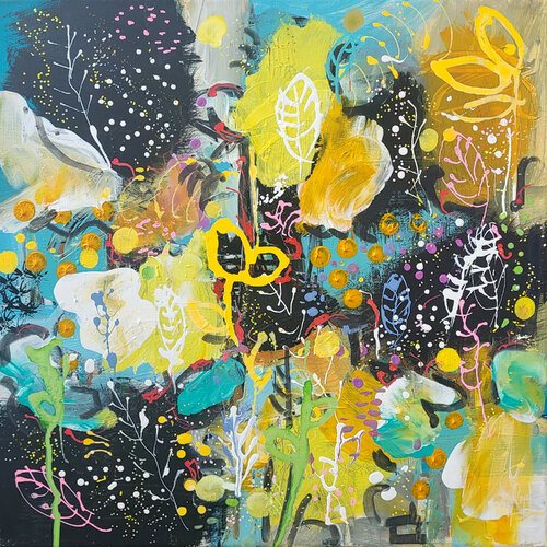 La beauté jaune de la nuit von Muriel Cayet, Malerei kaufen auf Singulart