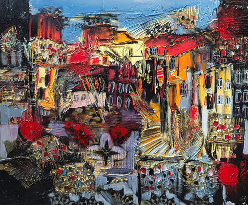 La Pays de la Rose des Vents van Muriel Cayet, Schilderij te koop op Singulart