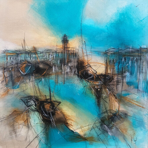 Inviter le sud à l'ouest di Muriel Cayet, Pittura in vendita su Singulart