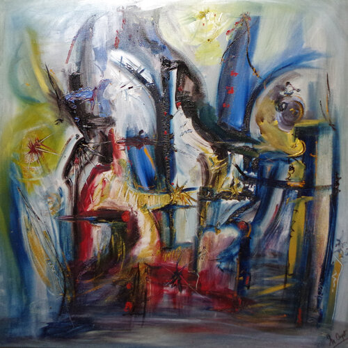 Le soir des géants by Muriel Cayet, Painting for Sale on Singulart