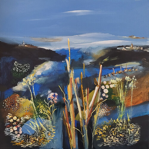 Le vrai nom du bleu van Muriel Cayet, Schilderij te koop op Singulart