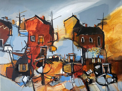 Un pays au devant de soi di Muriel Cayet, Pittura in vendita su Singulart
