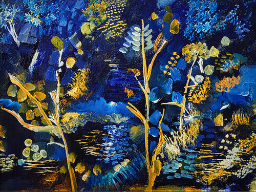 Nocturne champêtre by Muriel Cayet, Painting for Sale on Singulart