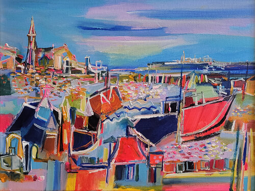 Cap sur l'histoire van Muriel Cayet, Schilderij te koop op Singulart