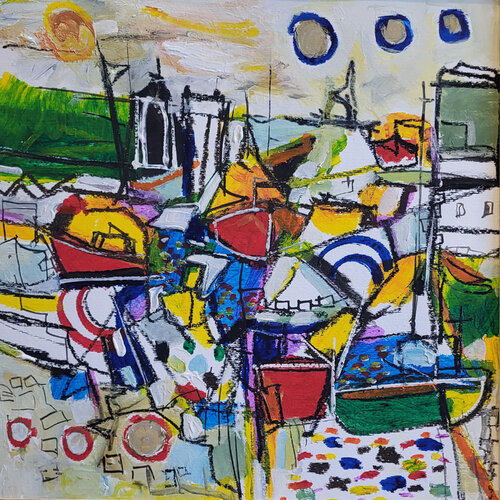 Une géographie qui ouvre les yeux van Muriel Cayet, Schilderij te koop op Singulart