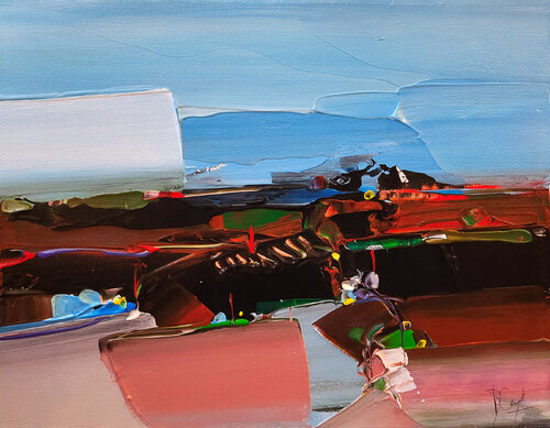 Des quartiers de rocs d'un monde fabuleux von Muriel Cayet, Malerei kaufen auf Singulart