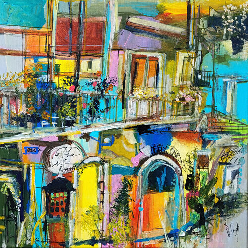 Balcon sur Rome di Muriel Cayet, Pittura in vendita su Singulart