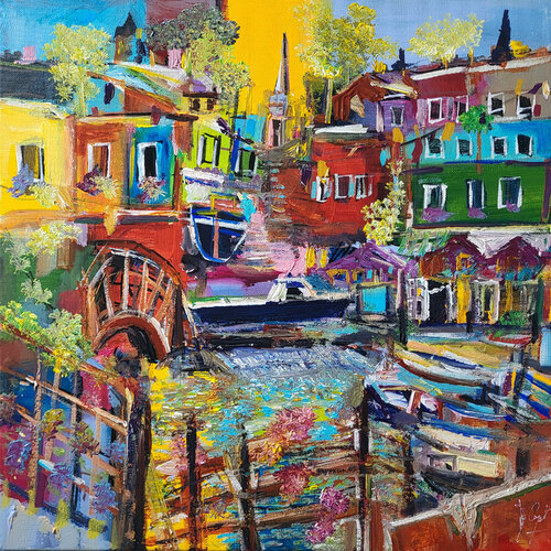 Il pontile di Muriel Cayet, Pittura in vendita su Singulart