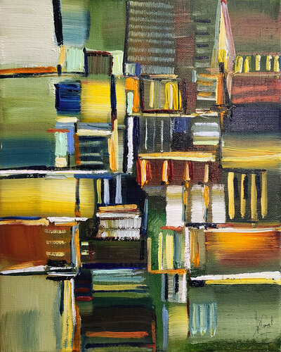 La ville des savoirs di Muriel Cayet, Pittura in vendita su Singulart
