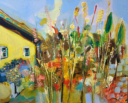 La Maison Jaune di Muriel Cayet, Pittura in vendita su Singulart