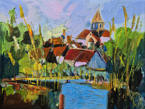 Le paysage comme outil de souvenirs di Muriel Cayet, Pittura in vendita su Singulart